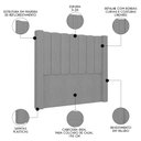Ver imagem 3 de Cabeceira Casal King Cama Box 195cm Claire I02 Veludo Cinza - Mpozenato