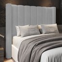 Ver imagem 2 de Cabeceira Casal King Cama Box 195cm Claire I02 Veludo Cinza - Mpozenato