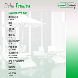 Cadeira para Área Externa Happy Hour de Aço e Fibra Sintética Acesse Móveis - 5
