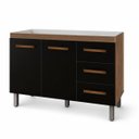 Ver imagem 2 de Balcão Pia Cozinha Gabinete 120cm 2 Portas 3 Gavetas Preto