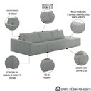 Ver imagem 5 de Sofá Ilha Modular com Puff para Sala Living 312cm Georgia K04 Bouclê Cinza - Mpozenato