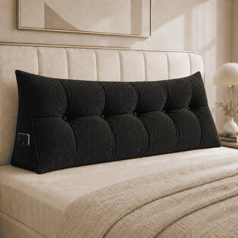 Almofada Encosto Triangular Cama Leitura Cabeceira Boucle