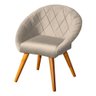 Poltrona Decor Estofada Holambra Puff Bege Yes Mobly - 1
