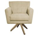 Ver imagem 2 de Poltrona Base Giratória de Madeira Lauren Maranata Estofados