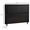 Cabeceira Estofada Casal MDF Veludo Almofadada Cama Box Quarto Retrô 160 Cm Com Pés Madeira Preto - 3