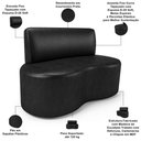 Ver imagem 4 de Sofá 2 Lugares 140cm Orgânico para Sala de Estar Living Larissa L02 Couríssimo Preto - Lyam Decor