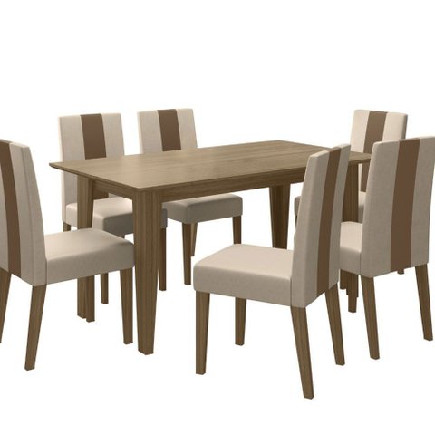 Mesa de Jantar Liz 6 Lugares com Cadeira Linea