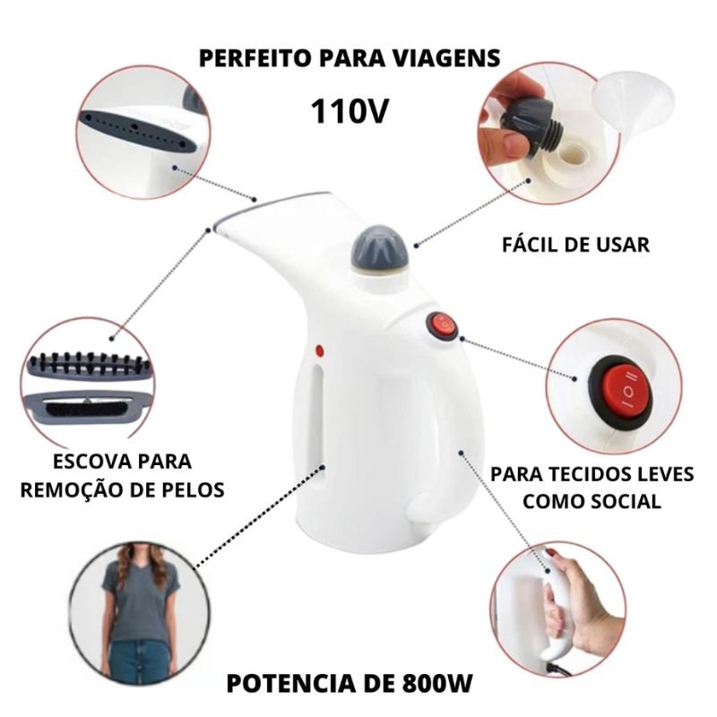 Ver imagem 4 de Mini Vaporizador de Roupas Portátil 110v