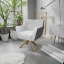 Ver imagem 1 de Poltrona Base Giratória de Madeira Lauren Maranata Estofados