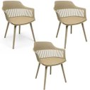Ver imagem 2 de Kit 3 Cadeiras de Jantar Montreal Marcela Design Moderno Liso Nude