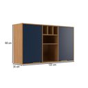 Ver imagem 4 de Armário Aéreo Cozinha 120 Cm Domus 2 Portas Nogal/royal - Hecol Móveis