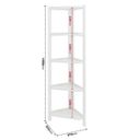 Ver imagem 2 de Estante de Canto Zoe em Madeira Maciça Cor Branco 5 Níveis
