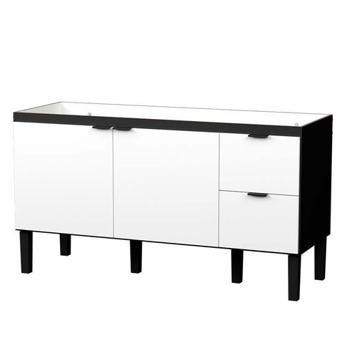 Gabinete Para Pia de Cozinha 150cm Madeira Colibri Cozimax Preto/Branco