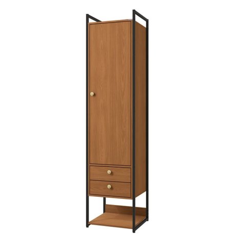 Armário Roupeiro 2 Gavetas 1 Porta Li051 Kappesberg Canelapreto