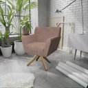 Ver imagem 1 de Poltrona Base Giratória de Madeira Lauren Maranata Estofados