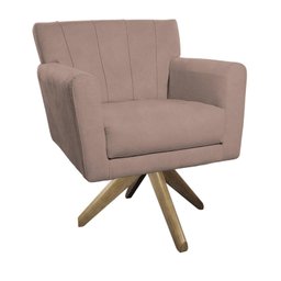 Poltrona Base Giratória de Madeira Lauren Maranata Estofados - 4