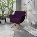 Ver imagem 1 de Poltrona Base Giratória de Madeira Lauren Maranata Estofados