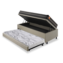 Ver imagem 4 de Bicama Box Baú Solteiro Linho 88x188 com Colchão Bogotá Molas Ultralastic Inducol