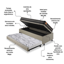 Ver imagem 5 de Bicama Box Baú Solteiro Linho 88x188 com Colchão Bogotá Molas Ultralastic Inducol