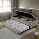 Ver imagem 3 de Bicama Box Baú Solteiro Linho 88x188 com Colchão Bogotá Molas Ultralastic Inducol