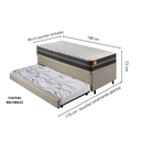Ver imagem 2 de Bicama Box Baú Solteiro Linho 88x188 com Colchão Bogotá Molas Ultralastic Inducol