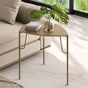 Ver imagem 2 de Mesa Lateral para Sala de Estar Alta Pés Industrial Dourado Alef I03 Louro - Lyam Decor