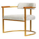 Ver imagem 3 de Kit 02 Poltronas Ohio Braço Madeira Linho Bege Estrutura Dourado