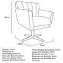 Ver imagem 3 de Poltrona Base Giratória de Metal Lauren Maranata Esfofados