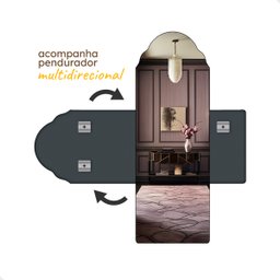 Espelho do Pinterest Moderno Grande 70x170cm - Mod. Marrocos Preto - 4