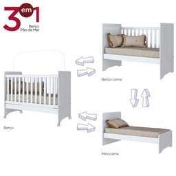 Berço Mini Cama Henn Pão de Mel Branco I11-10 - 3