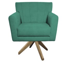 Poltrona Base Giratória de Madeira Lauren Maranata Estofados - 2 Poltrona Base Giratória de Madeira Lauren Maranata Estofados - 2