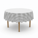 Ver imagem 1 de Toalha de Mesa Redonda Tecido Jacquard Lurex Listrado Branco e Prata