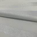 Ver imagem 2 de Toalha de Mesa Redonda Tecido Jacquard Lurex Listrado Branco e Prata