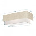 Ver imagem 2 de Plafon Duplo Retangular Vivare Md-3072 Cúpula em Tecido Bivolt Rustico-bege-branco 127/220v