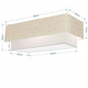 Ver imagem 3 de Plafon Duplo Retangular Vivare Md-3072 Cúpula em Tecido Bivolt Rustico-bege-branco 127/220v