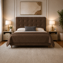 Ver imagem 1 de Cabeceira para Cama Casal Queen Estofada 1,58 Mts Liz Vilajo: Suede Crush Cacau