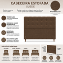 Ver imagem 5 de Cabeceira para Cama Casal Queen Estofada 1,58 Mts Liz Vilajo: Suede Crush Cacau