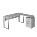 Ver imagem 3 de Mesa Escritório 1,50m Gaveteiro 3 Gavetas e Chave F5 Office Cor:cinza
