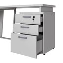 Ver imagem 7 de Mesa Escritório 1,50m Gaveteiro 3 Gavetas e Chave F5 Office Cor:cinza