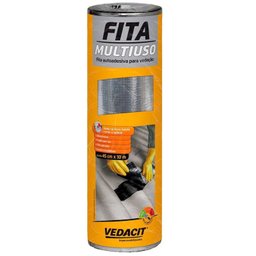 Fita Multiuso Adesiva de Alumínio 45cm x 10 m - Vedacit - 1 Fita Multiuso Adesiva de Alumínio 45cm x 10 m - Vedacit - 1