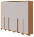 Ver imagem 1 de Guarda-Roupas Casal 6 Portas 6 Gavetas com Pés 100% MDF Imperatore - Lp - Rei de Casa Amendoa Clean/