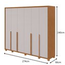Ver imagem 3 de Guarda-Roupas Casal 6 Portas 6 Gavetas com Pés 100% MDF Imperatore - Lp - Rei de Casa Amendoa Clean/