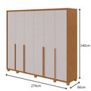 Ver imagem 3 de Guarda-roupas Casal 6 Portas 6 Gavetas com Pés 100% Mdf Imperatore - Lp - Rei de Casa Amendoa Clean/
