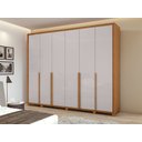 Ver imagem 2 de Guarda-roupas Casal 6 Portas 6 Gavetas com Pés 100% Mdf Imperatore - Lp - Rei de Casa Amendoa Clean/