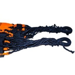Rede De Descanso Balanço Laranja C/ Azul Marinho 1.40x3.60 M - 2