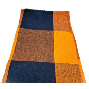 Rede De Descanso Balanço Laranja C/ Azul Marinho 1.40x3.60 M