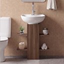 Ver imagem 4 de Coluna Multiuso para Banheiro com Nichos Decorativos Nogal