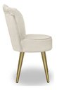 Ver imagem 3 de Kit 4 Cadeiras de Jantar Pétala com Pés em Aço Dourado Veludo Bege Bz Home Decor