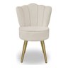Kit 4 Cadeiras de Jantar Pétala com Pés em Aço Dourado Veludo Bege Bz Home Decor - 2