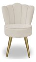 Ver imagem 2 de Kit 4 Cadeiras de Jantar Pétala com Pés em Aço Dourado Veludo Bege Bz Home Decor